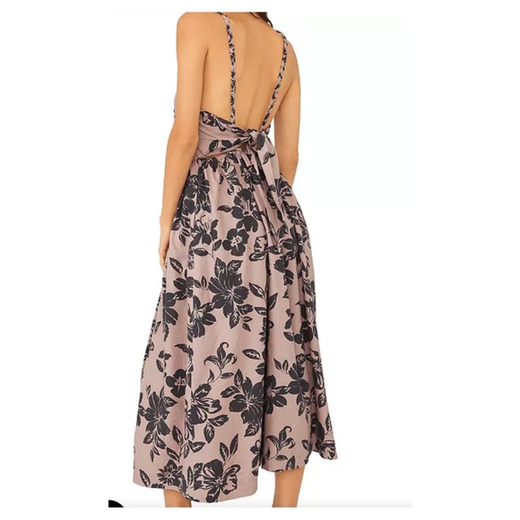 NWT Free People The Perfect Midi Sun Dress $148 Sand Combo XS - Picture 2 of 15